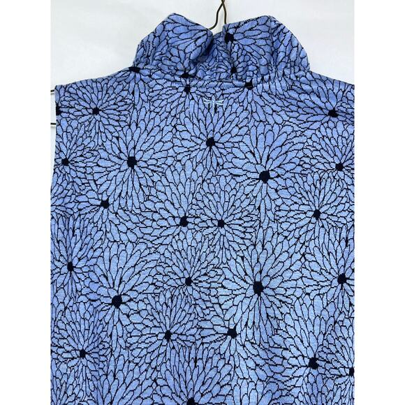 Tyler Boe Womens XS Blue/Black Floral Print Sleevless Shift Vacation Dress - Picture 8 of 8